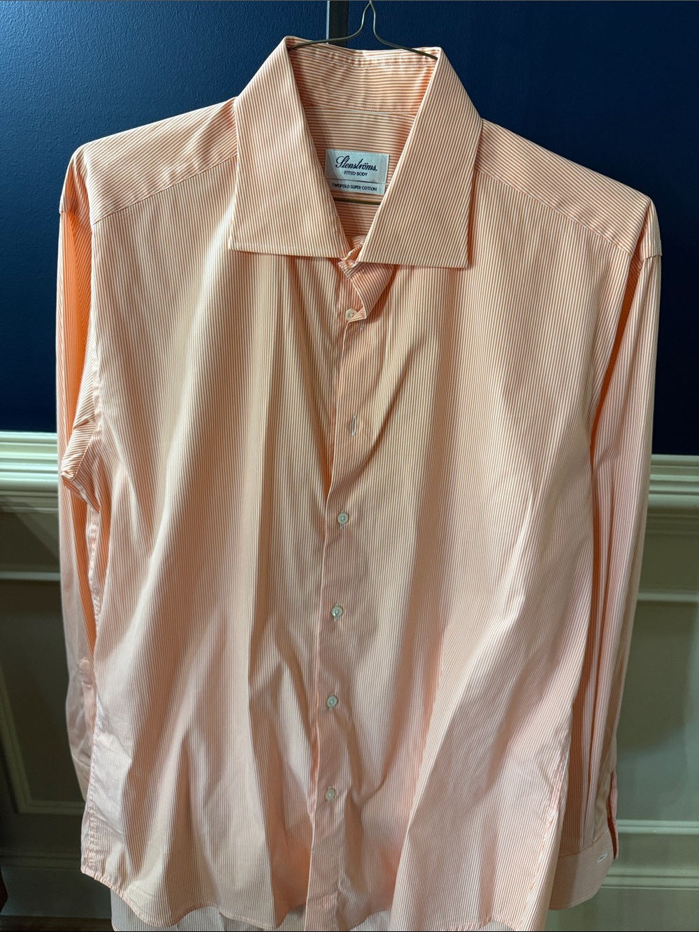 Stenstroms Orange Pinstripe Dress Shirt